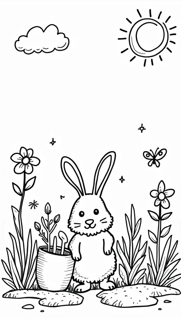 gardening coloring pages for preschool